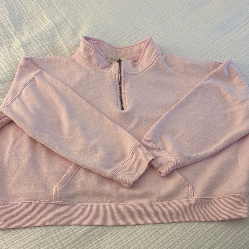 Ocean Drive Light Pink Half-Zip Sweater
